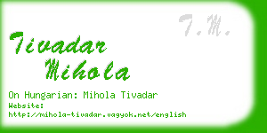 tivadar mihola business card